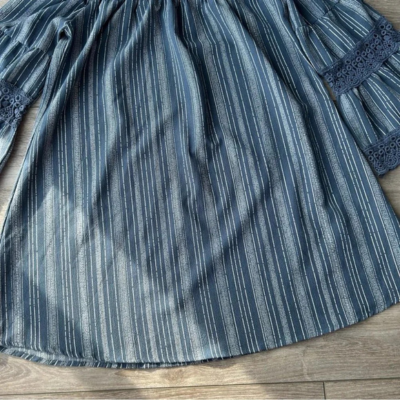 Kiwi Punch Off The Shoulder Fared Boho Tunic Top - Picture 8 of 14